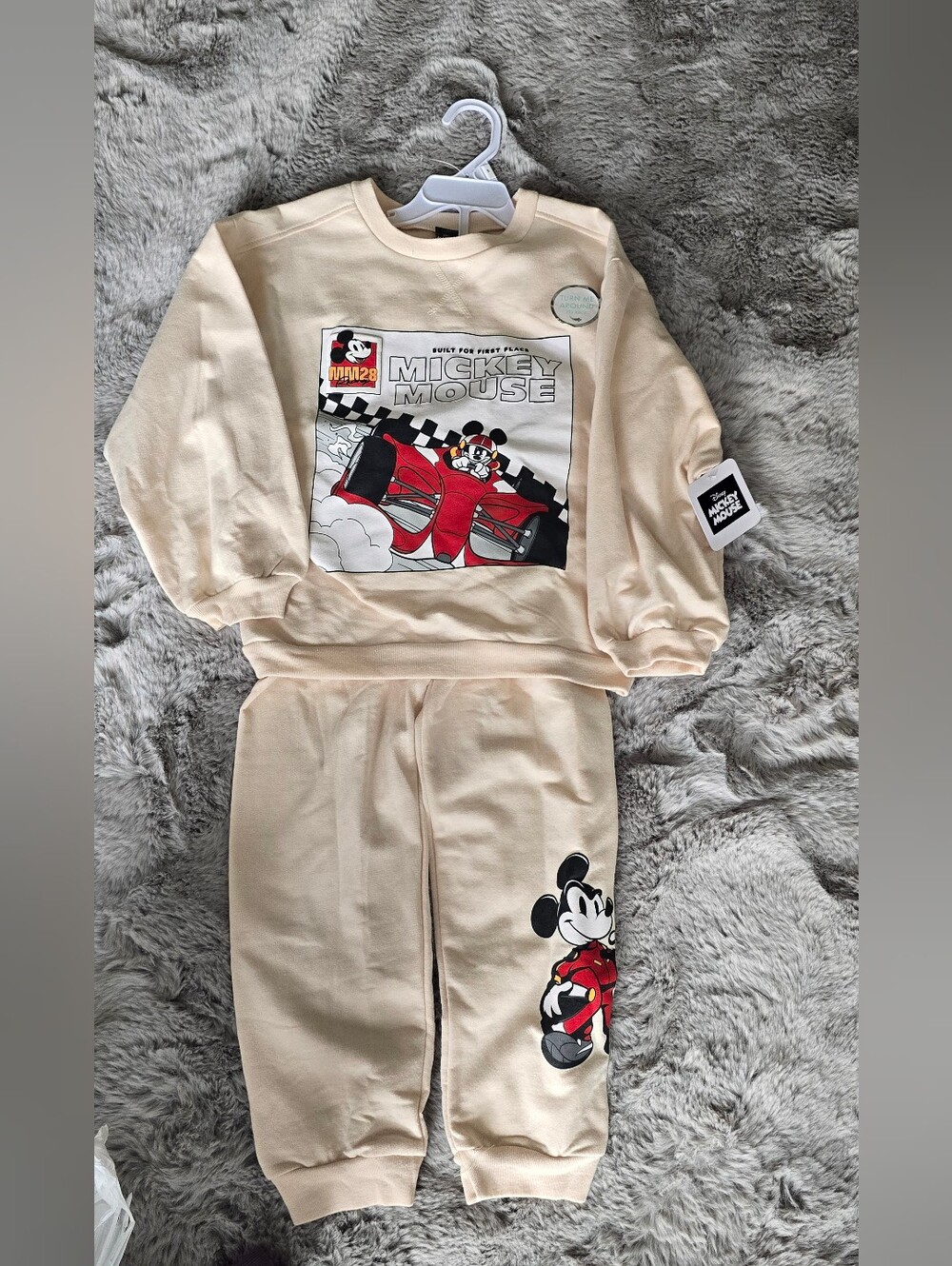 Mickey Mouse Cream Kids Cozy Crewneck & Joggers